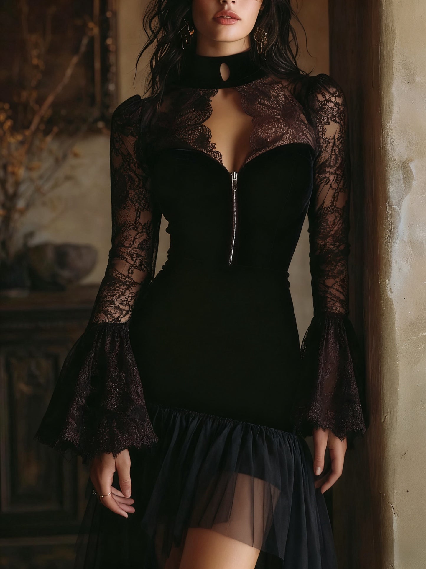 Lace Bodycon Mini Dress