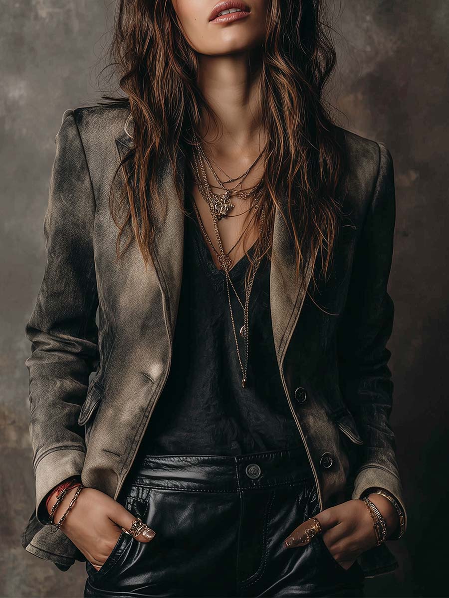 Vintage Fade Pure Cotton Denim Blazer