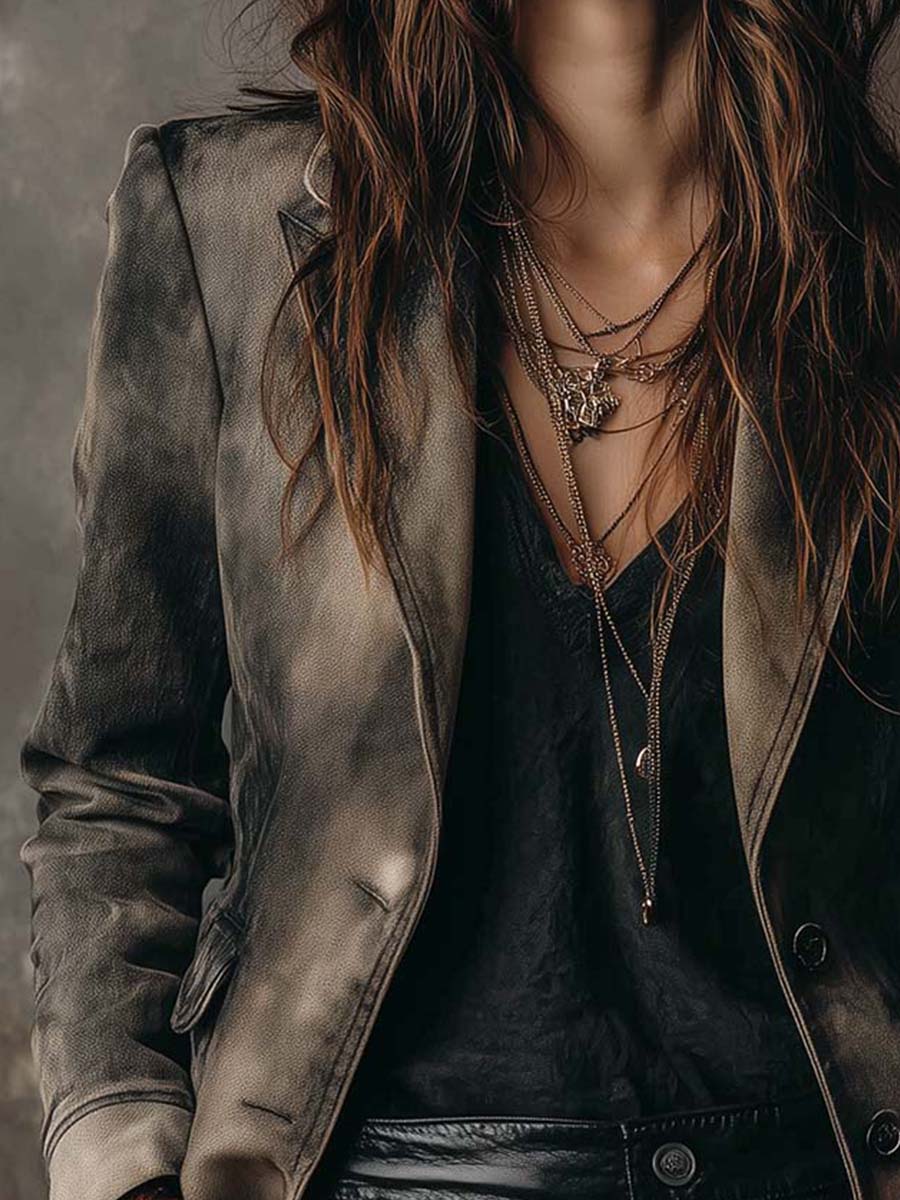 Vintage Fade Pure Cotton Denim Blazer