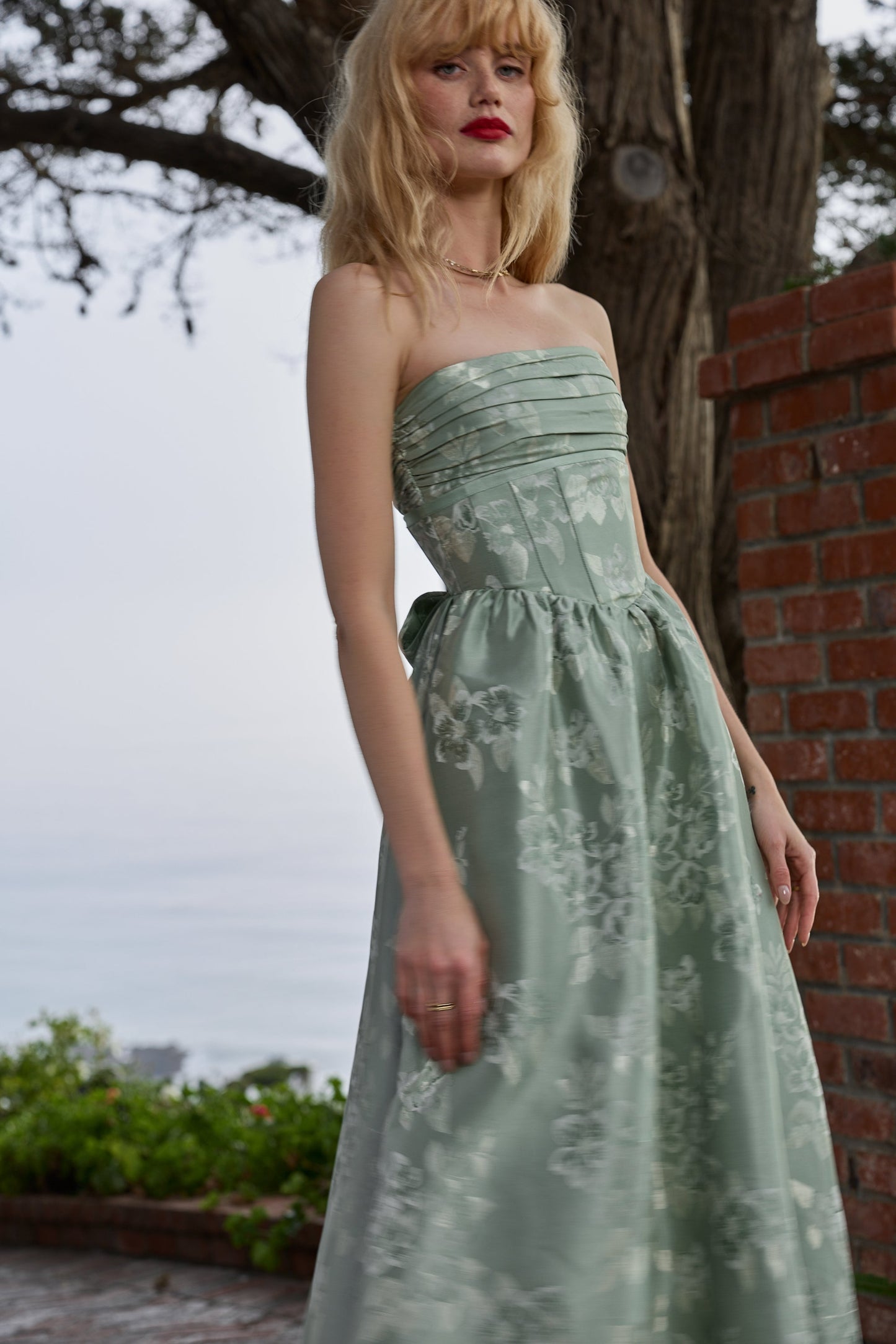 The Ava Dress in Sage Baroque Floral