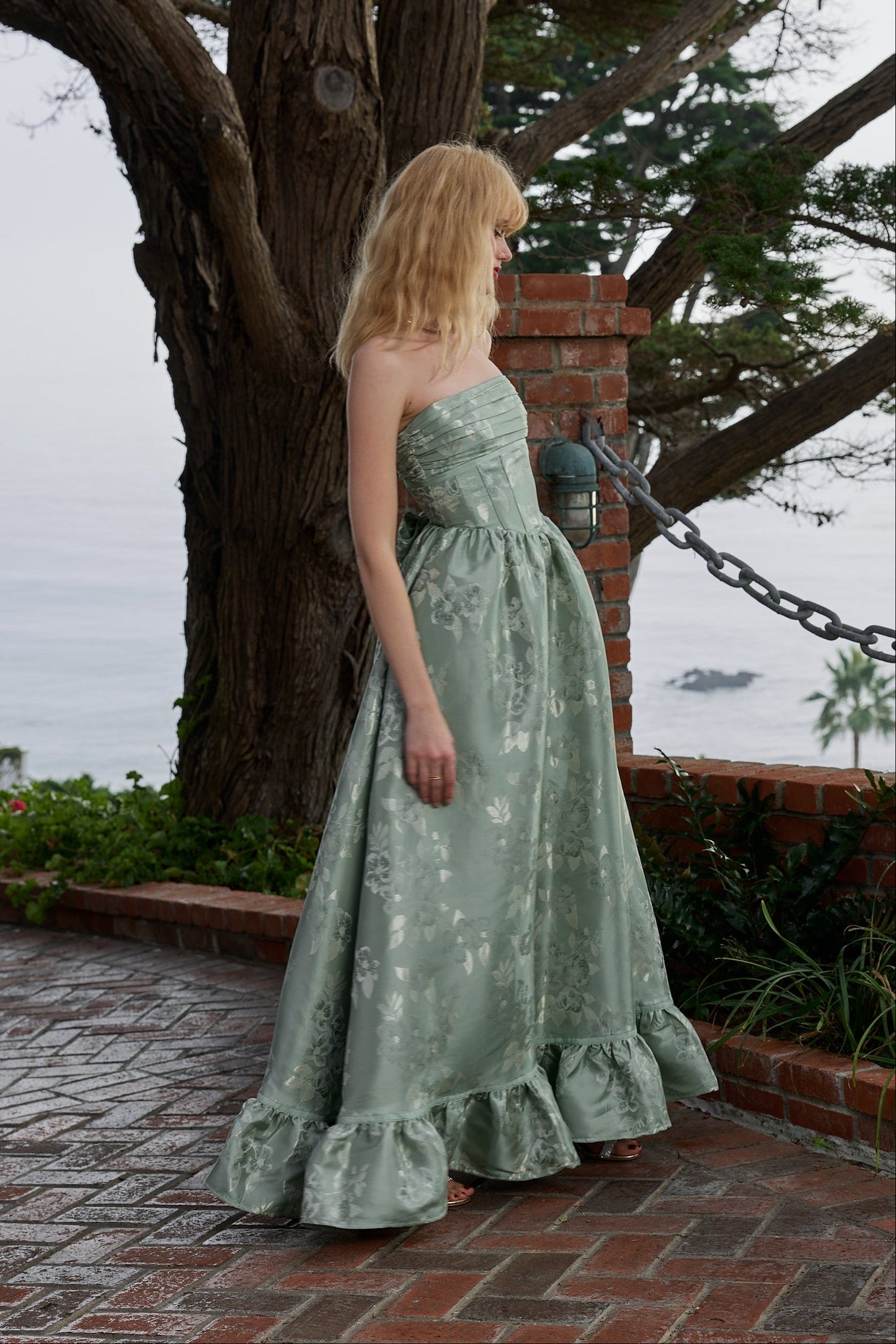 The Ava Dress in Sage Baroque Floral