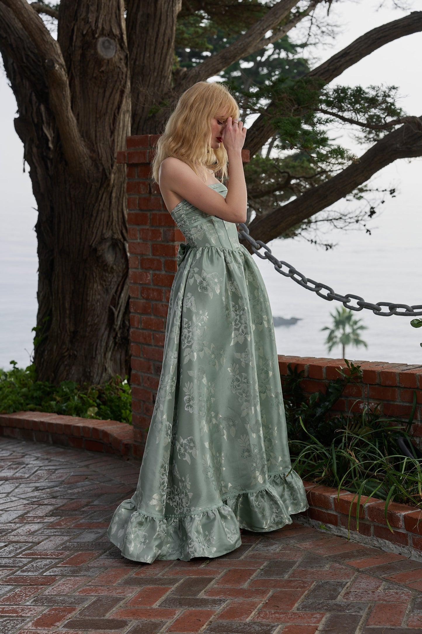 The Ava Dress in Sage Baroque Floral