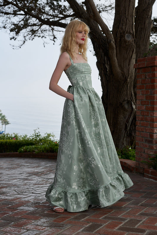 The Ava Dress in Sage Baroque Floral