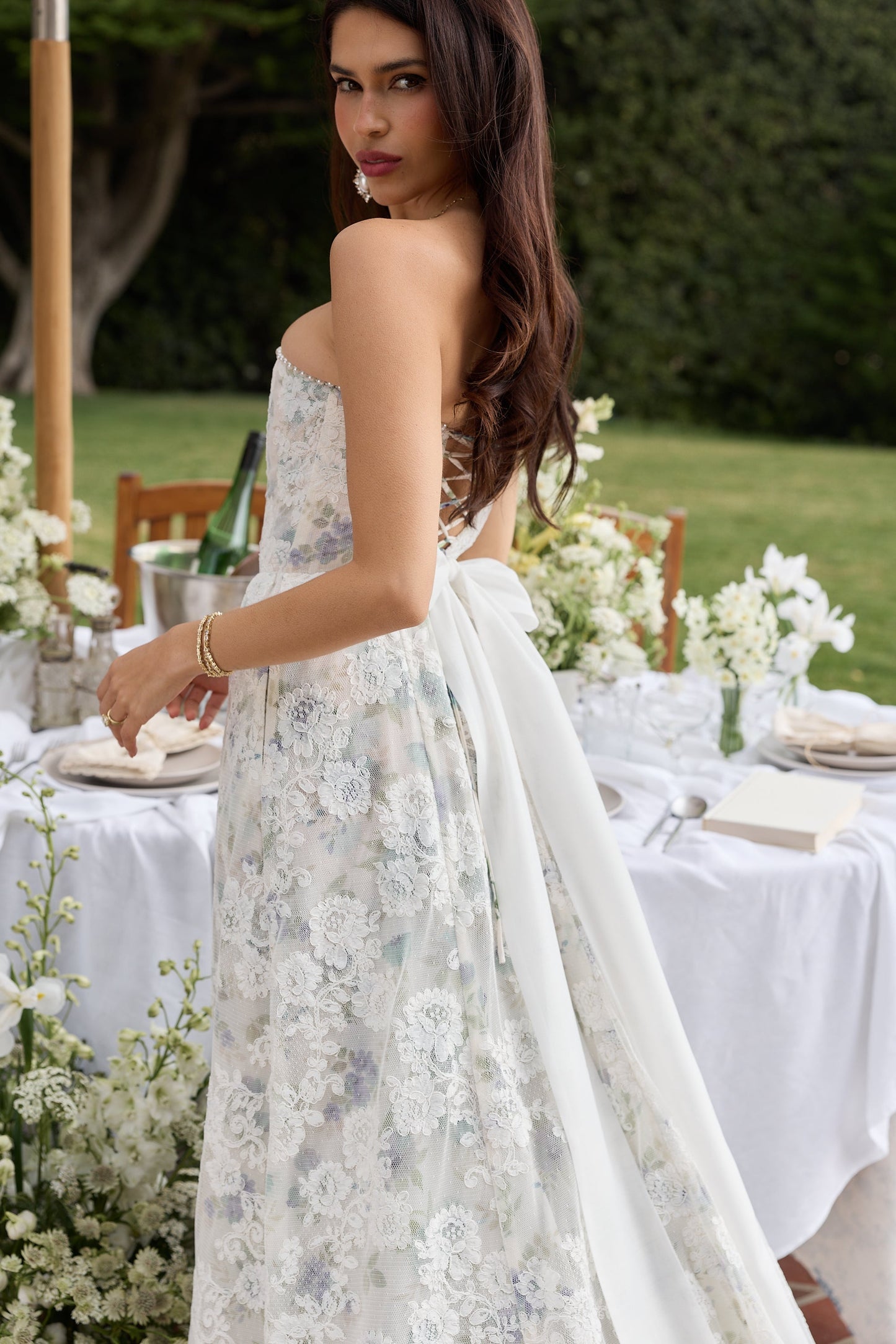 The Cambree Dress in Blue Watercolor Floral