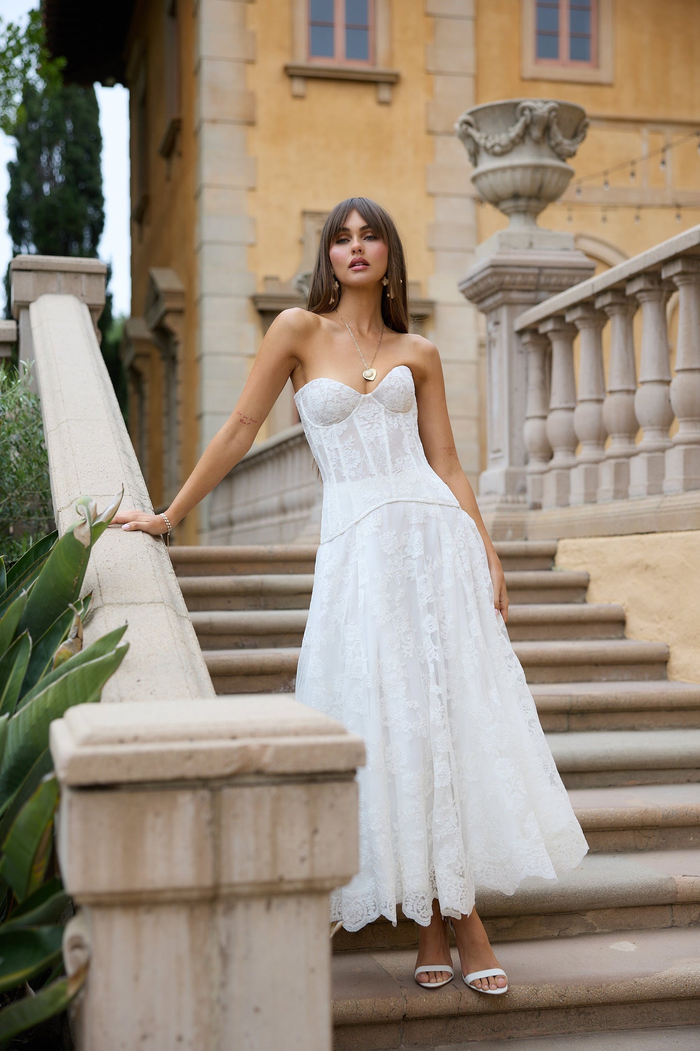 The Carolena Set in White Chantilly Lace