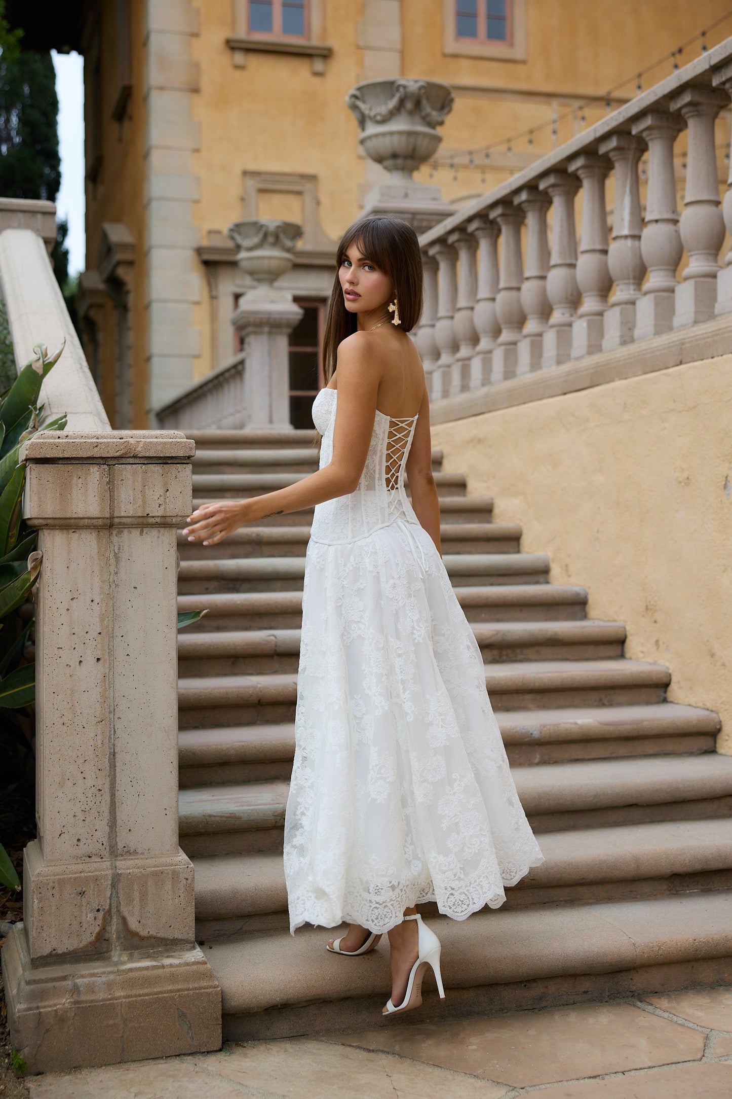 The Carolena Set in White Chantilly Lace