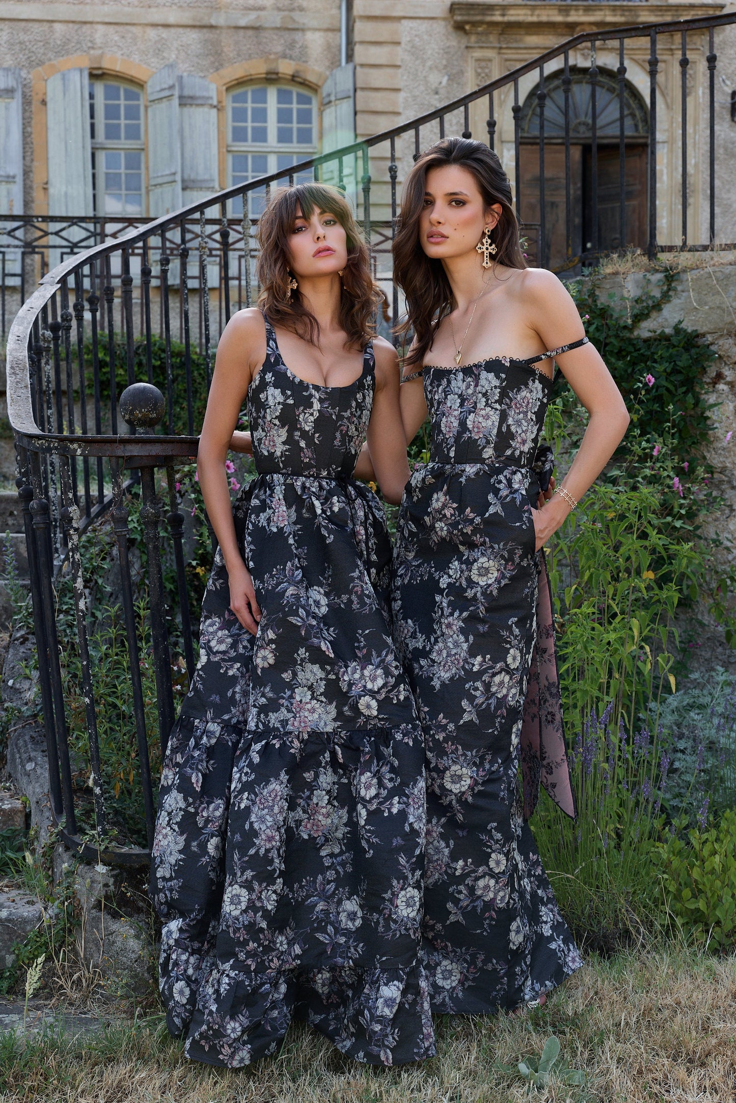 The Avery Dress in Black Lilibet Brocade