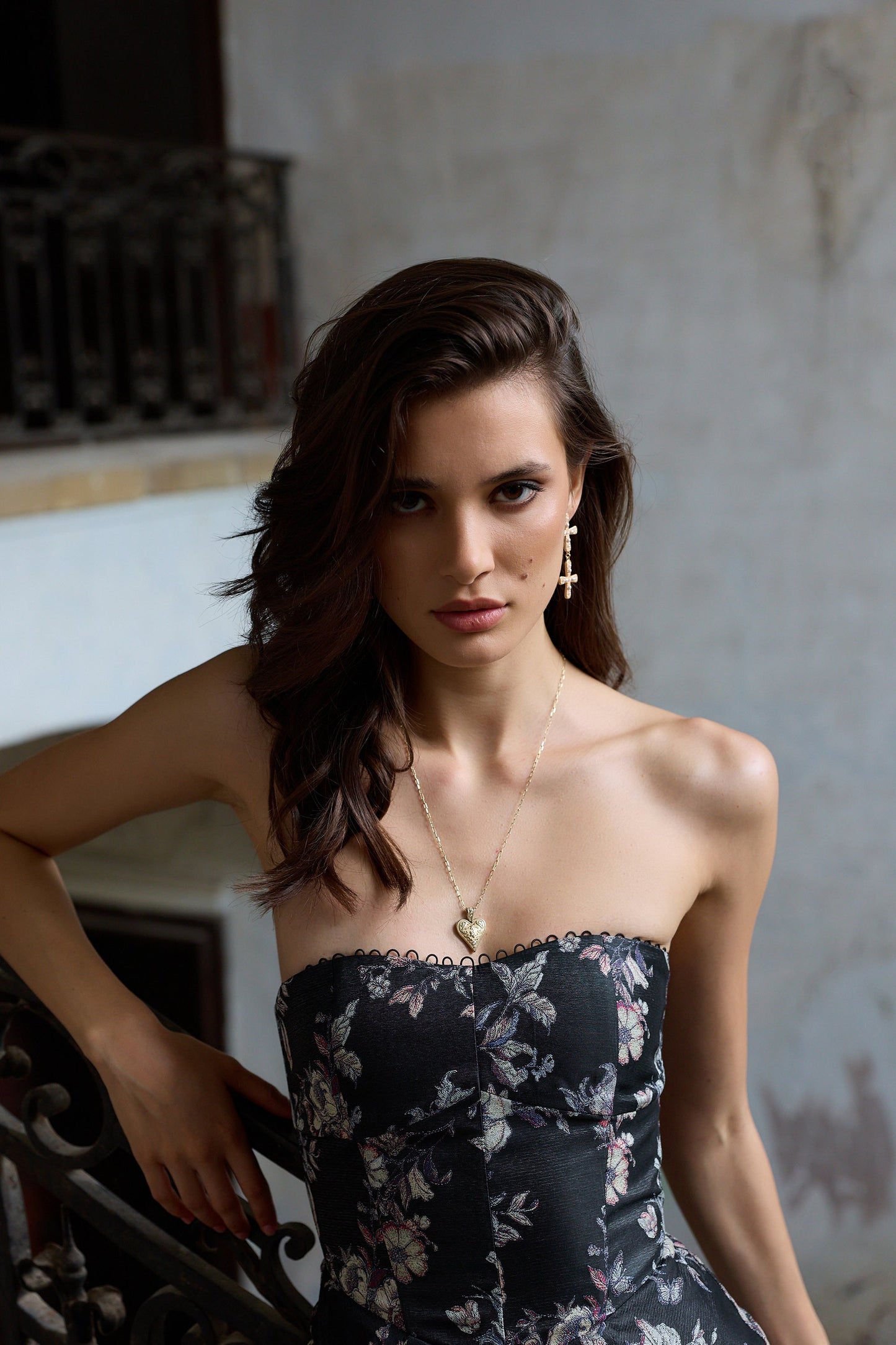 The Hazel Dress in Black Lilibet Brocade