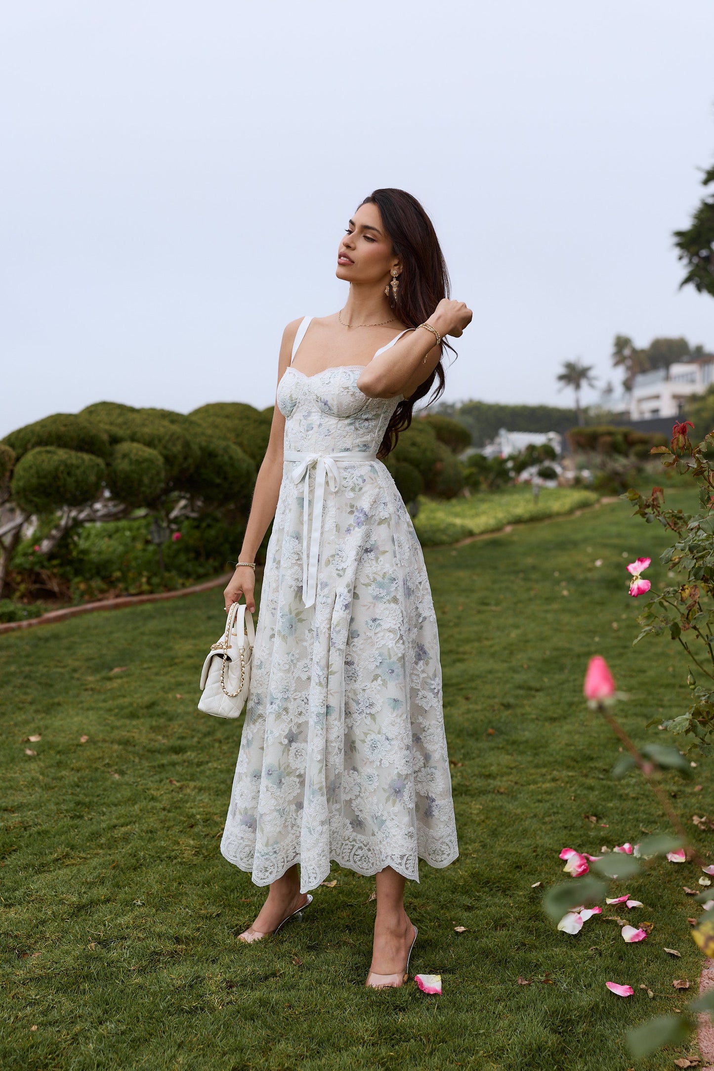 The Kathleen Dress in Blue Watercolor Floral