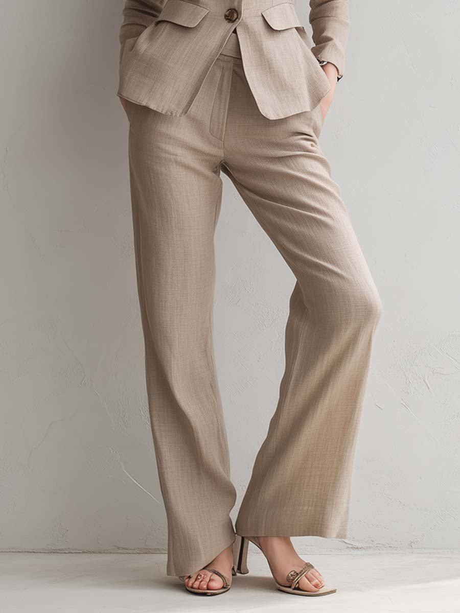 Vintage Ruffled Linen Blazer