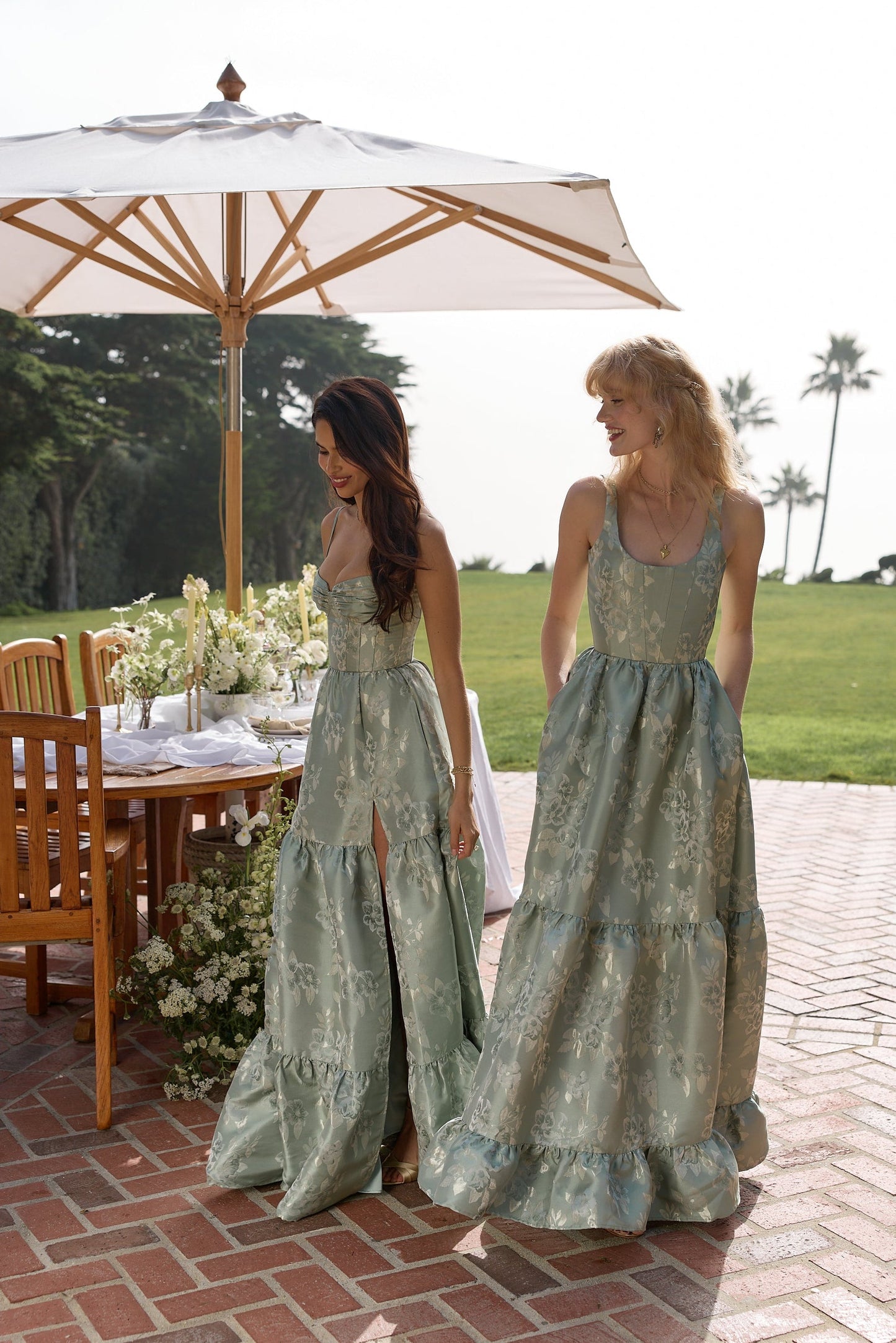 The Avery Dress in Sage Baroque Floral